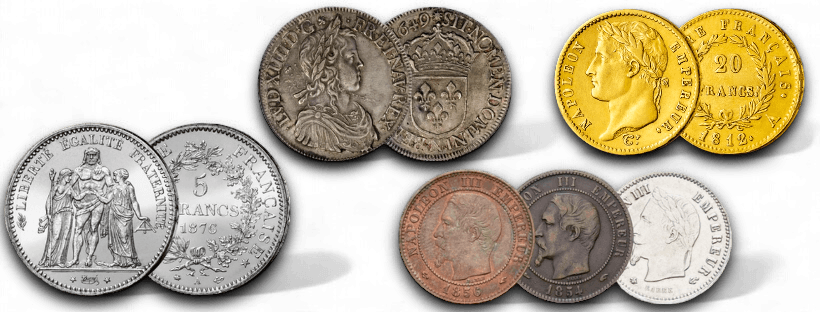 Detail pieces de monnaies